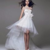 Short wedding dress with train