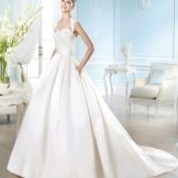A-line wedding dress with train