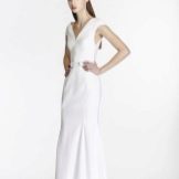 Off-the-shoulder white evening dress