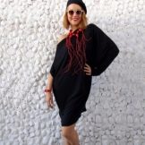 Asymmetrical top dress - asymmetric sleeve