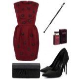 Dress with a tulip skirt and accessories for women with a figure Slim column