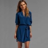 Three Quarter Sleeve Casual Silk Dress