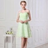 Light green bandeau dress for skinny girls
