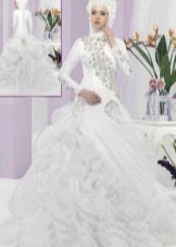 Puffy muslim wedding dress