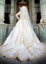Muslim wedding dress with embroidery