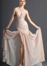 Beige beach wedding dress
