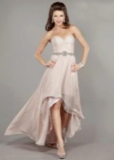 Lightweight short wedding dress with train