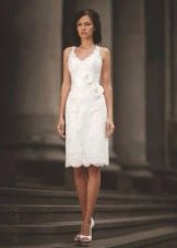 Robe de mariée droite de longueur moyenne