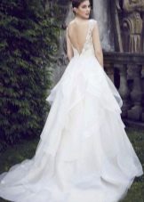 Wedding dress with a train from the hem