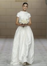 Short Sleeve Closed Wedding Dress