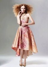 Evening dress beige and pink