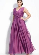 Lilac empire evening dress for plump