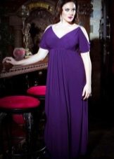Purple empire evening dress for the full