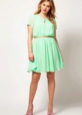 Summer mint evening dress for plump