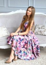 Colored lilac evening dress