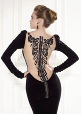 Backless Illusion Evening Dress