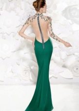 Backless Illusion Evening Dress