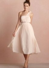 One Shoulder Greek Style Evening Dress