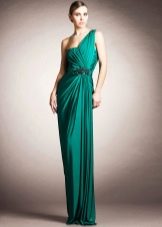 Evening dress green one shoulder