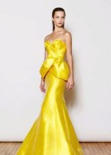 Evening dress yellow mermaid