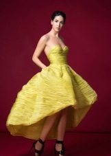 Short yellow dress short in front, long in back
