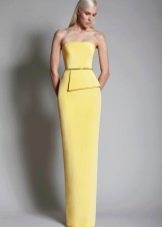 Evening yellow dress straight