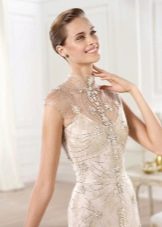 sequined satin wedding dress