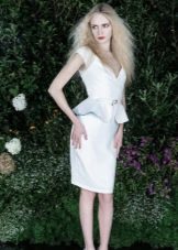 Evening short dress with peplum