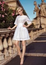 Evening short dress with sleeves