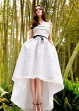 White evening dress short in front, long in back
