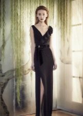 Jenny Packham Black Slit Evening Dress