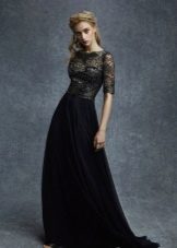 Silk and lace evening dress