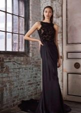Black evening dress in Greek style