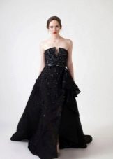Black evening dress puffy