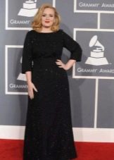 Black evening dress for full long