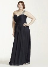 Black evening dress for plump