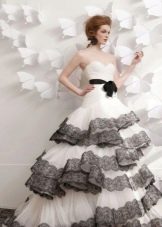 White wedding dress with black lace