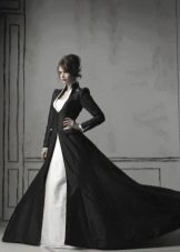 Black closed wedding dress