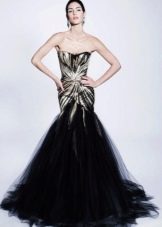 Expensive evening dress with crystals