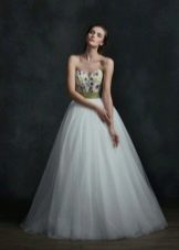 Robe de soirée trapèze en mousseline de soie