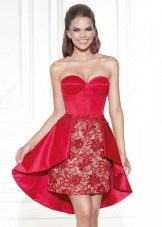 Red short evening dress from Tarik Ediz
