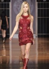 Short red evening dress