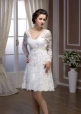 Wedding dress lace short long sleeve