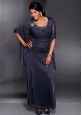 Big size fancy evening dress with stole