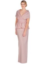 Elegant evening dress of large size crimson