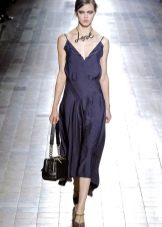 Evening dress in linen style short