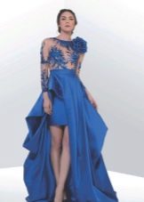 Blue short dress with detachable skirt