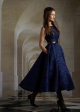 New Bow Evening Blue Dress