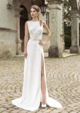 Straight wedding dress with closed top