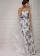 Straight color wedding dress